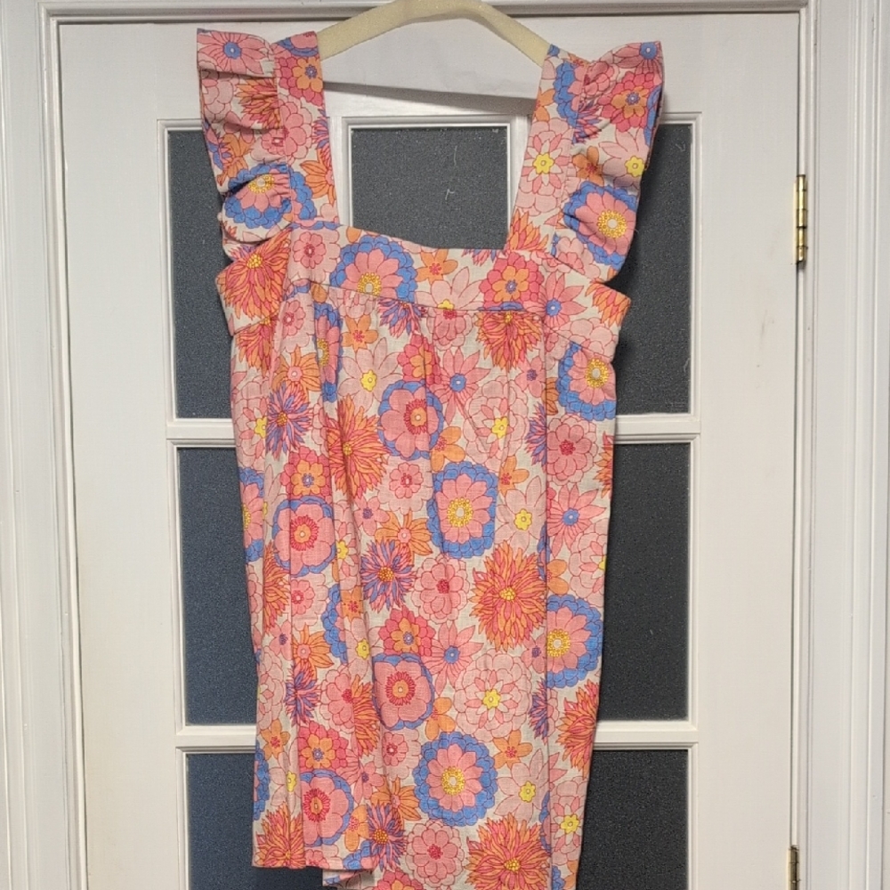 Tuckernuck Pink and Blue Floral Blouse